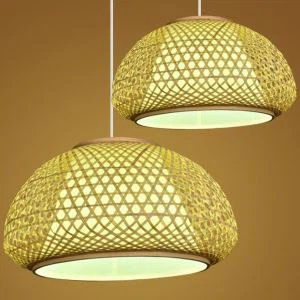Lustre d’abat-jour en bambou