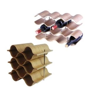 Porte-bouteilles Wave en bambou et saule