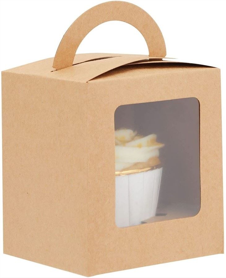 Kraft Paper Cupcake Box With Window