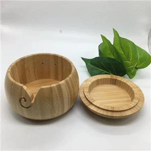 Bol à tricoter en bois de bambou