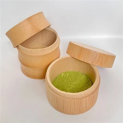 Couvercle hermétique pour récipient de stockage de thé Matcha en bambou