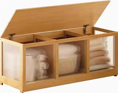 Grand stockage de chaussures en panneau acrylique Benchtrunk avec 2 charnières de sécurité
